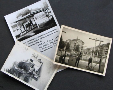 Shell Gasstations 1950 three original photos (6730)
